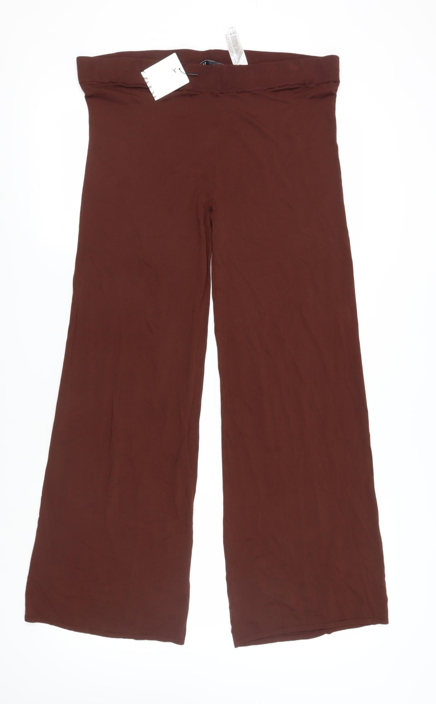 Zara Women's Brown Wide-Leg Trousers XL