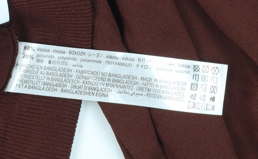 Zara Women's Brown Wide-Leg Trousers XL