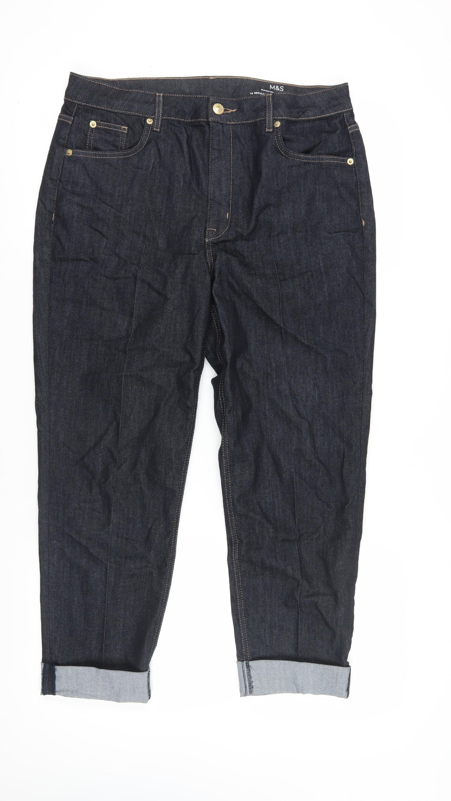 Marks & Spencer Women's Blue Straight Jeans Size 16