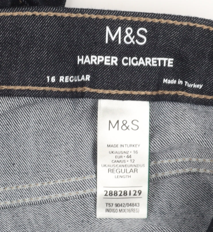 Marks & Spencer Women's Blue Straight Jeans Size 16