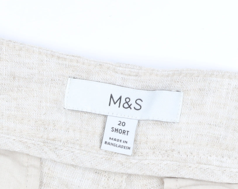 Marks & Spencer Women's Beige Cargo Trousers, Size 20