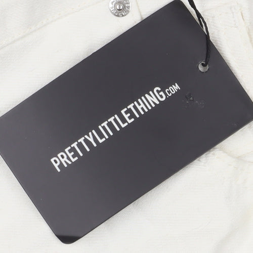 PrettyLittleThing Women's Ivory Mini Skirt - Size 6