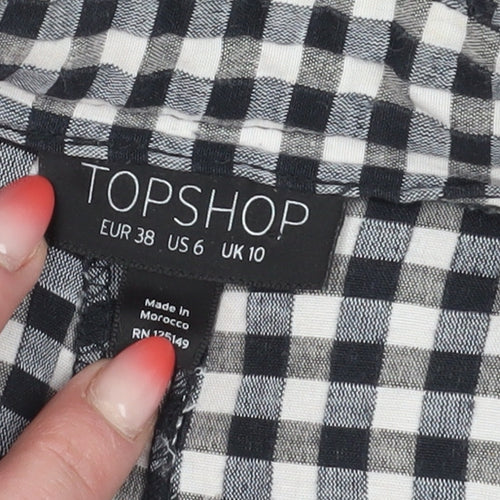 Topshop Women's Multicoloured Check Paperbag Trousers
