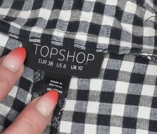 Topshop Women's Multicoloured Check Paperbag Trousers