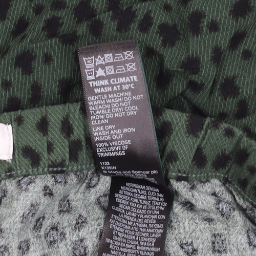 Marks and Spencer Women's Green Joggers - Size 10