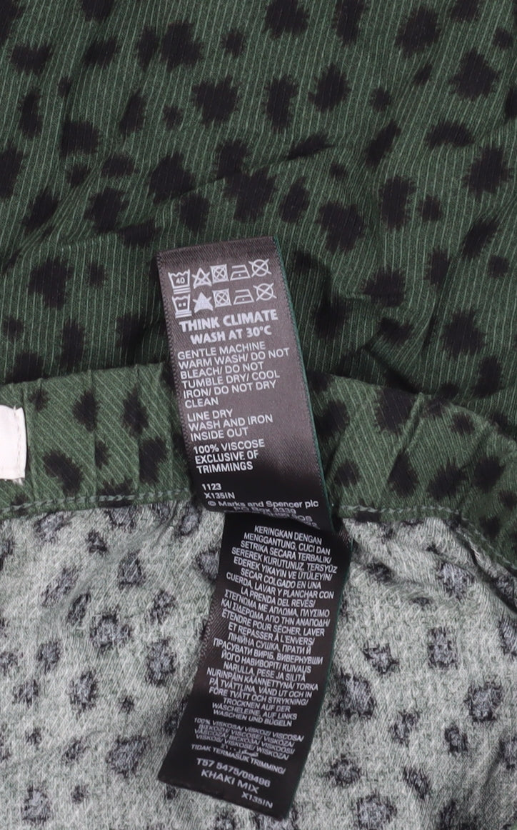 Marks and Spencer Women's Green Joggers - Size 10