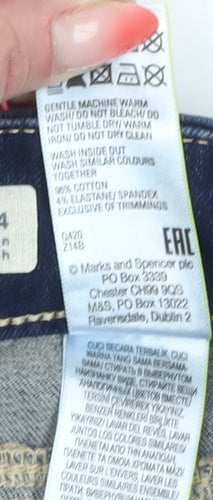 Marks and Spencer Women's Blue Bermuda Shorts Size 14
