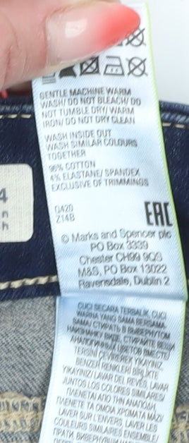 Marks and Spencer Women's Blue Bermuda Shorts Size 14