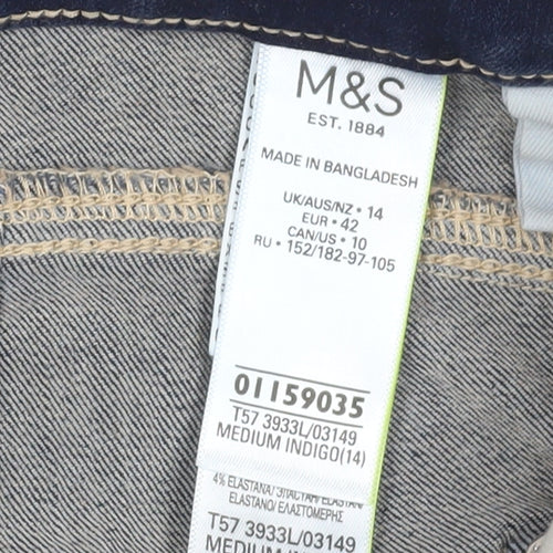 Marks and Spencer Women's Blue Bermuda Shorts Size 14