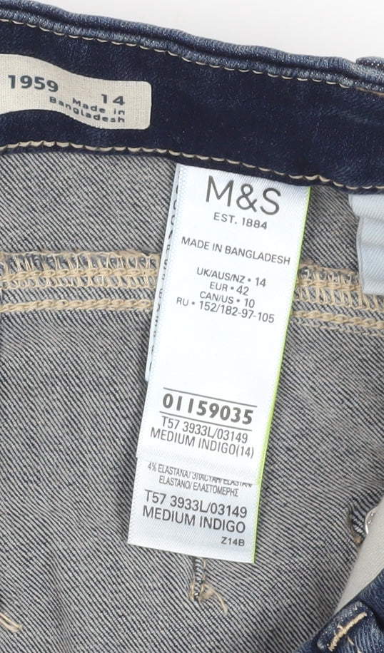 Marks and Spencer Women's Blue Bermuda Shorts Size 14