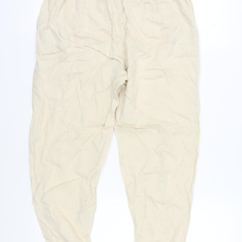 M&Co Women's Beige Petite Jogger Trousers Size 10