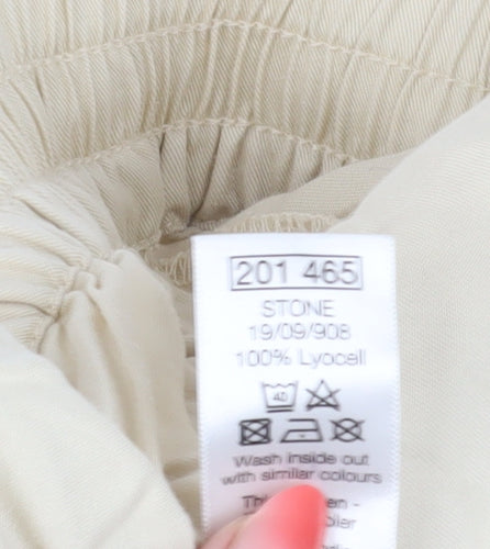M&Co Women's Beige Petite Jogger Trousers Size 10
