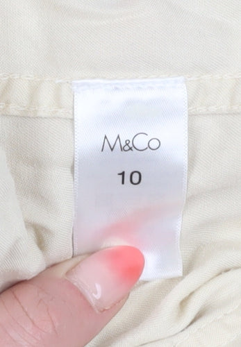 M&Co Women's Beige Petite Jogger Trousers Size 10