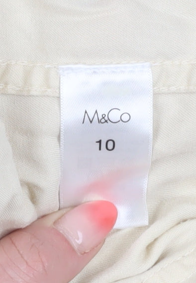 M&Co Women's Beige Petite Jogger Trousers Size 10