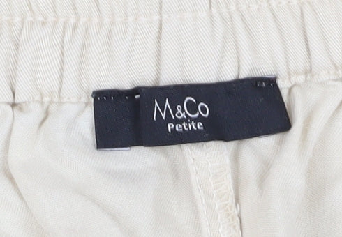 M&Co Women's Beige Petite Jogger Trousers Size 10