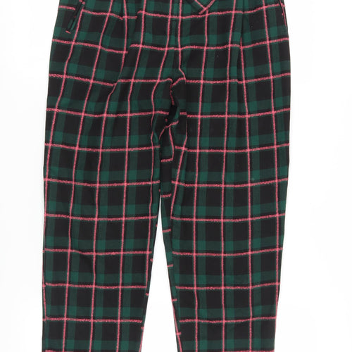 Topshop Women's Multicoloured Plaid Trousers, Size 12