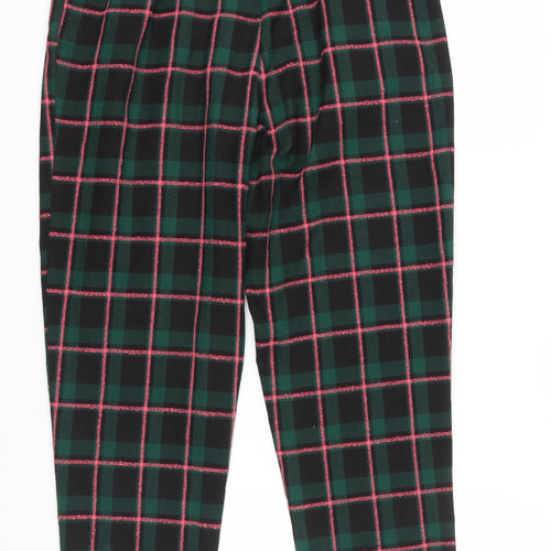 Topshop Women's Multicoloured Plaid Trousers, Size 12