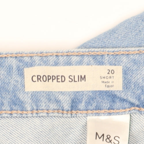 Marks and Spencer Women's Blue Cropped Slim Jeans Size 20