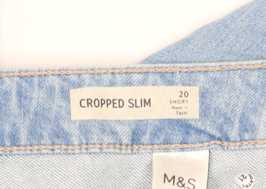 Marks and Spencer Women's Blue Cropped Slim Jeans Size 20