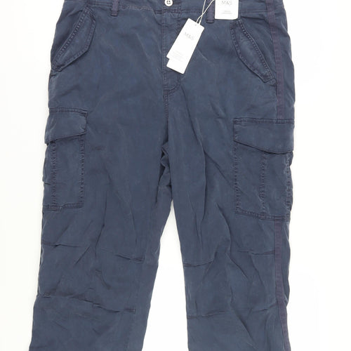 Marks and Spencer Women's Blue Cargo Trousers, Size 18