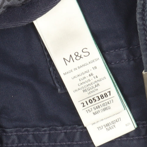 Marks and Spencer Women's Blue Cargo Trousers, Size 18