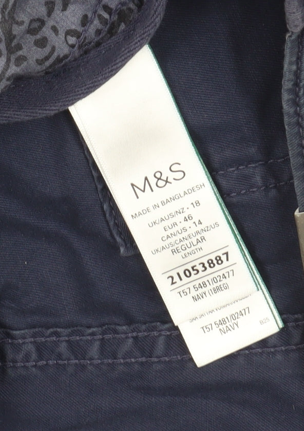 Marks and Spencer Women's Blue Cargo Trousers, Size 18