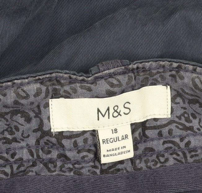 Marks and Spencer Women's Blue Cargo Trousers, Size 18