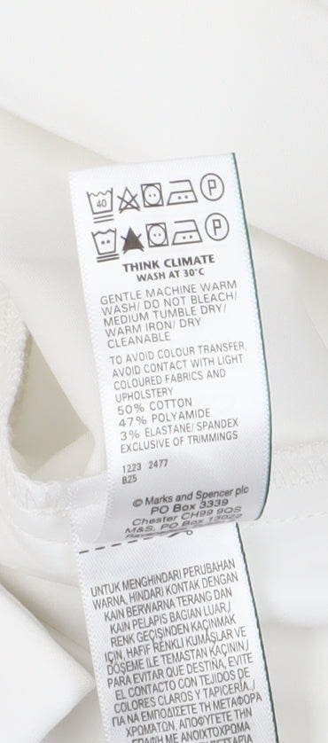 Marks and Spencer Women's White Ankle Trousers, Size 10