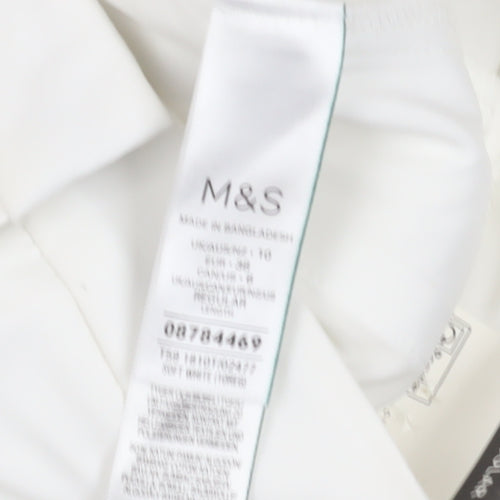 Marks and Spencer Women's White Ankle Trousers, Size 10