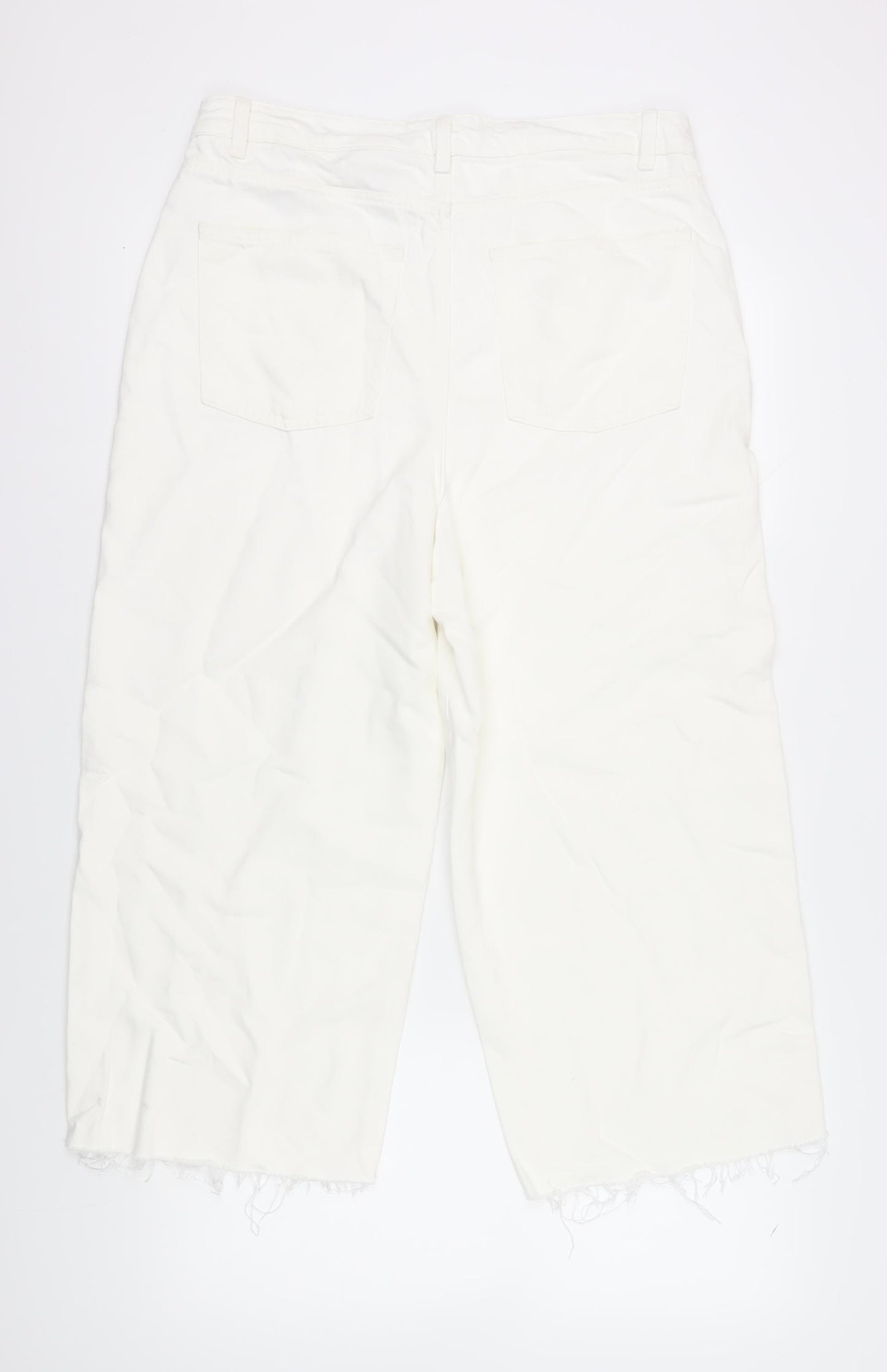 Marks and Spencer Women's Size 16 White Wide-Leg Jeans