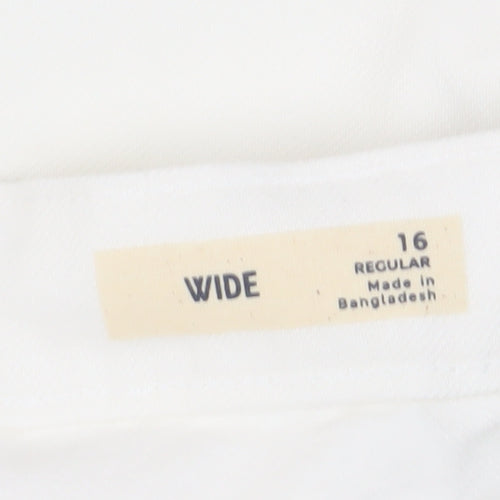 Marks and Spencer Women's Size 16 White Wide-Leg Jeans