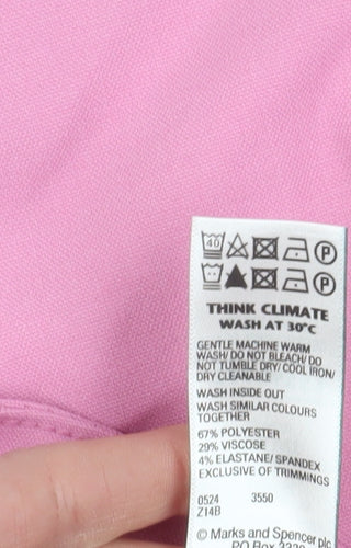 Marks and Spencer Women's Pink Pleated Trousers Size 16