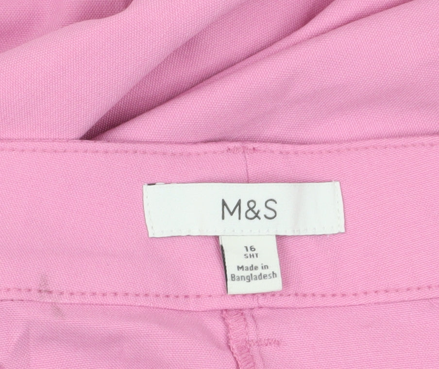 Marks and Spencer Women's Pink Pleated Trousers Size 16