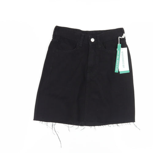 H&M Women's Black Denim Short Pencil Skirt Size 4