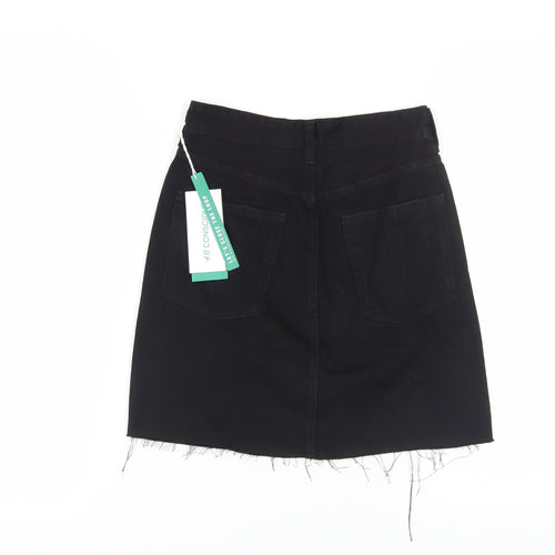 H&M Women's Black Denim Short Pencil Skirt Size 4