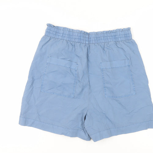 Marks and Spencer Women's Blue Cotton Shorts - Size 12