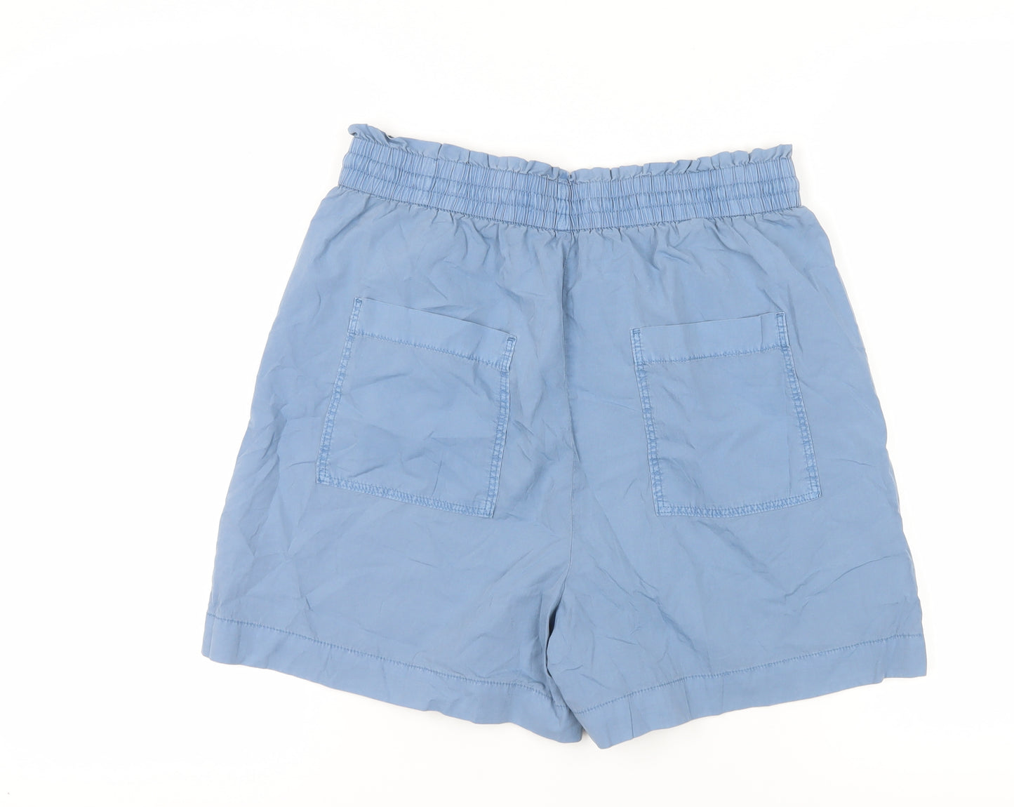 Marks and Spencer Women's Blue Cotton Shorts - Size 12