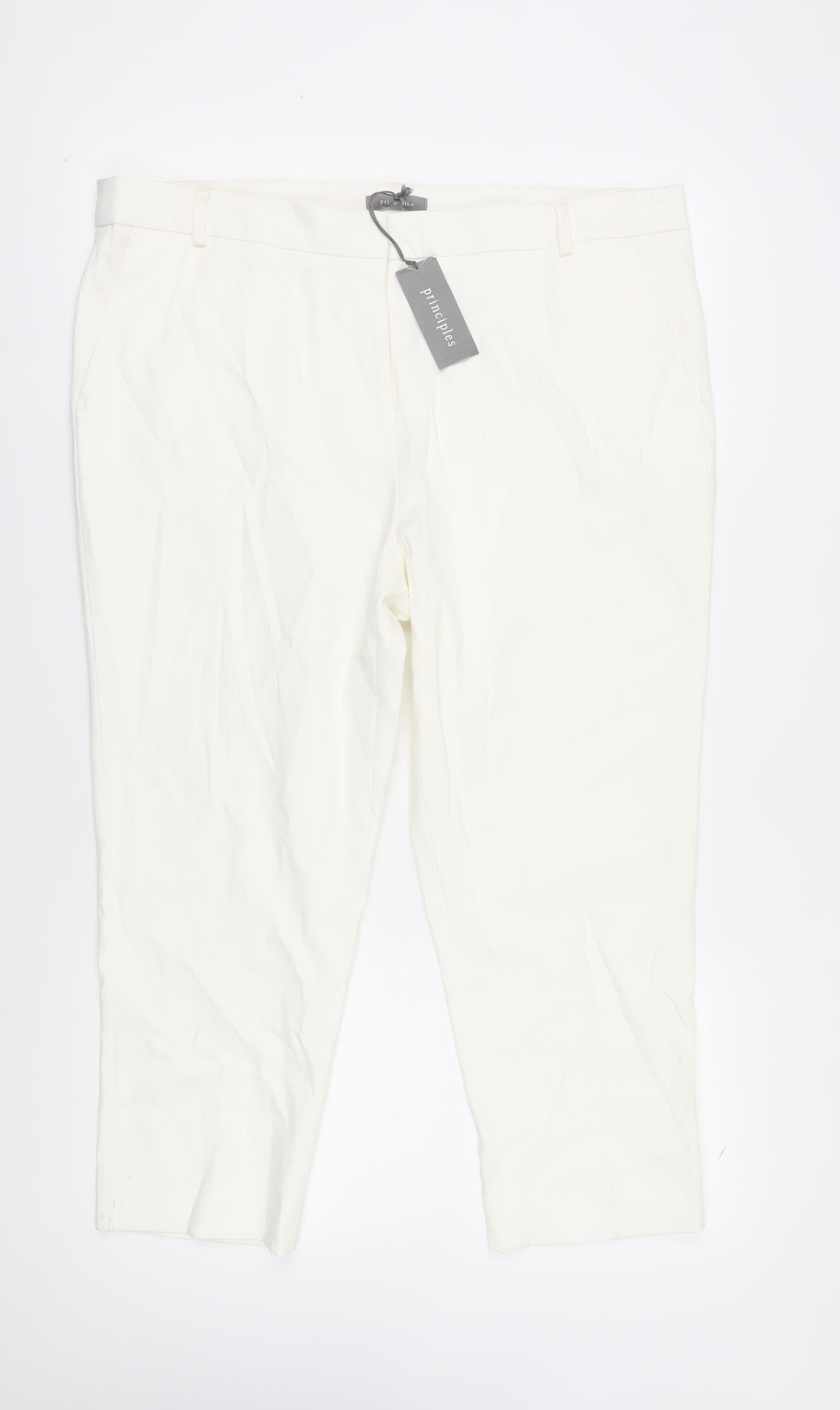 Principles Women's Ivory Cropped Trousers Size 20