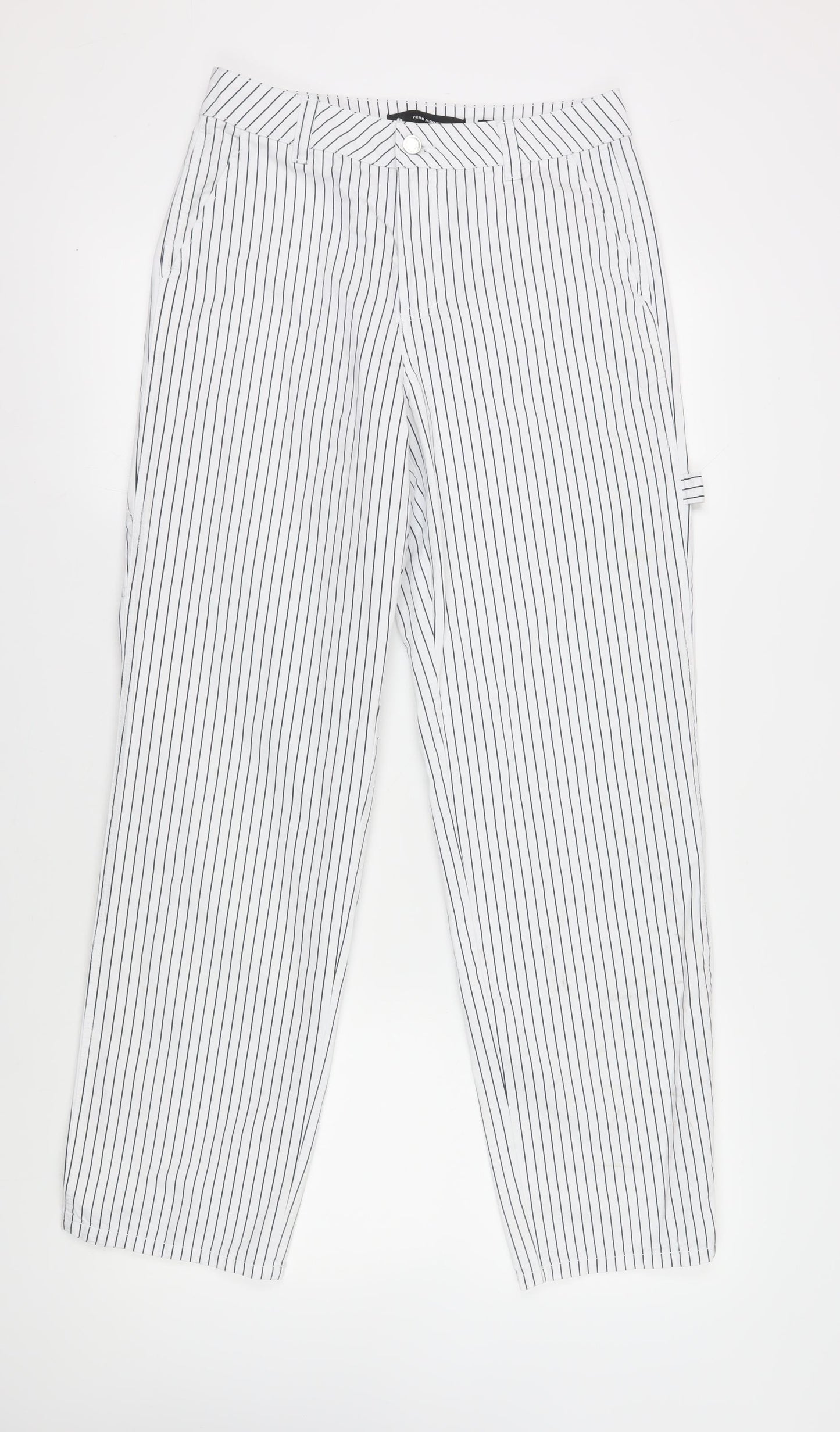 Vero Moda Women's White Striped Trousers, Size M