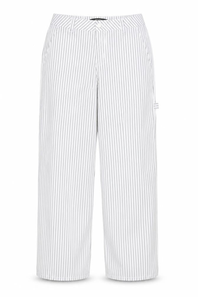 Front view of Vero Moda Women's White Striped Trousers, size M