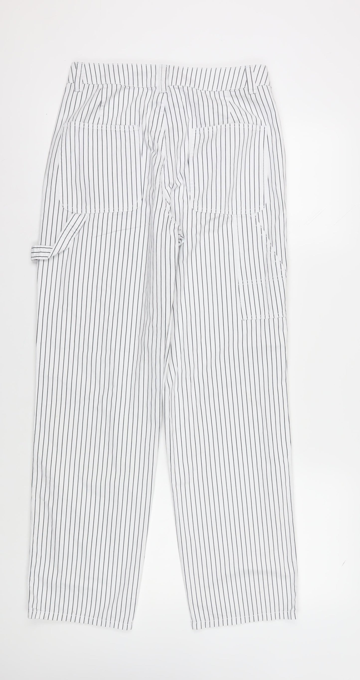 Vero Moda Women's White Striped Trousers, Size M