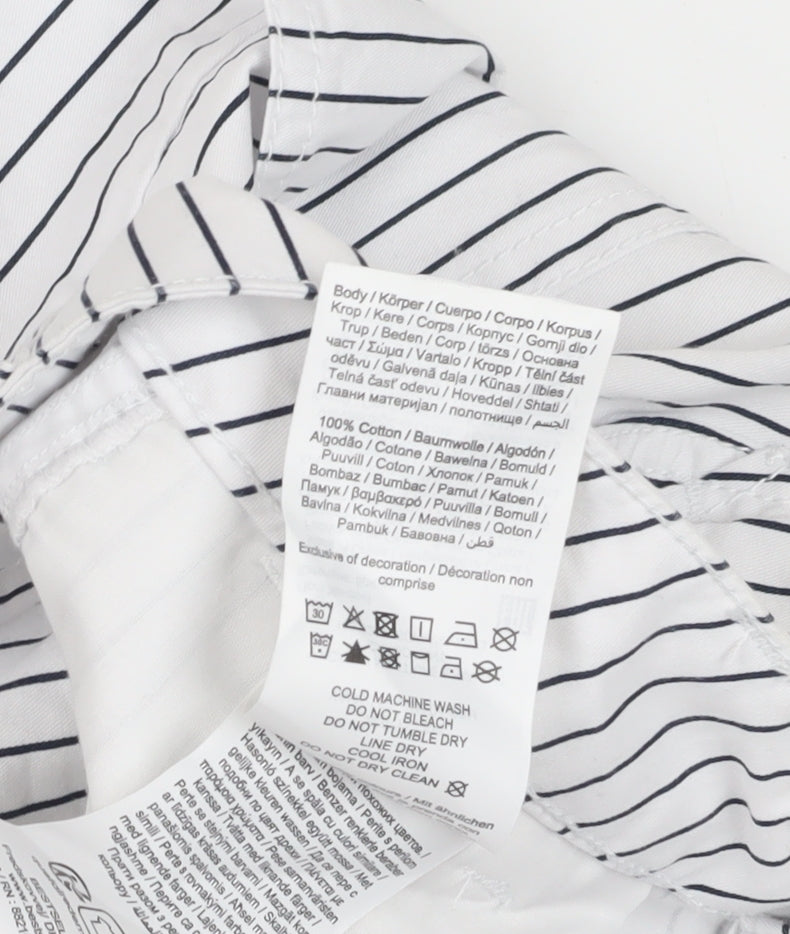 Vero Moda Women's White Striped Trousers, Size M