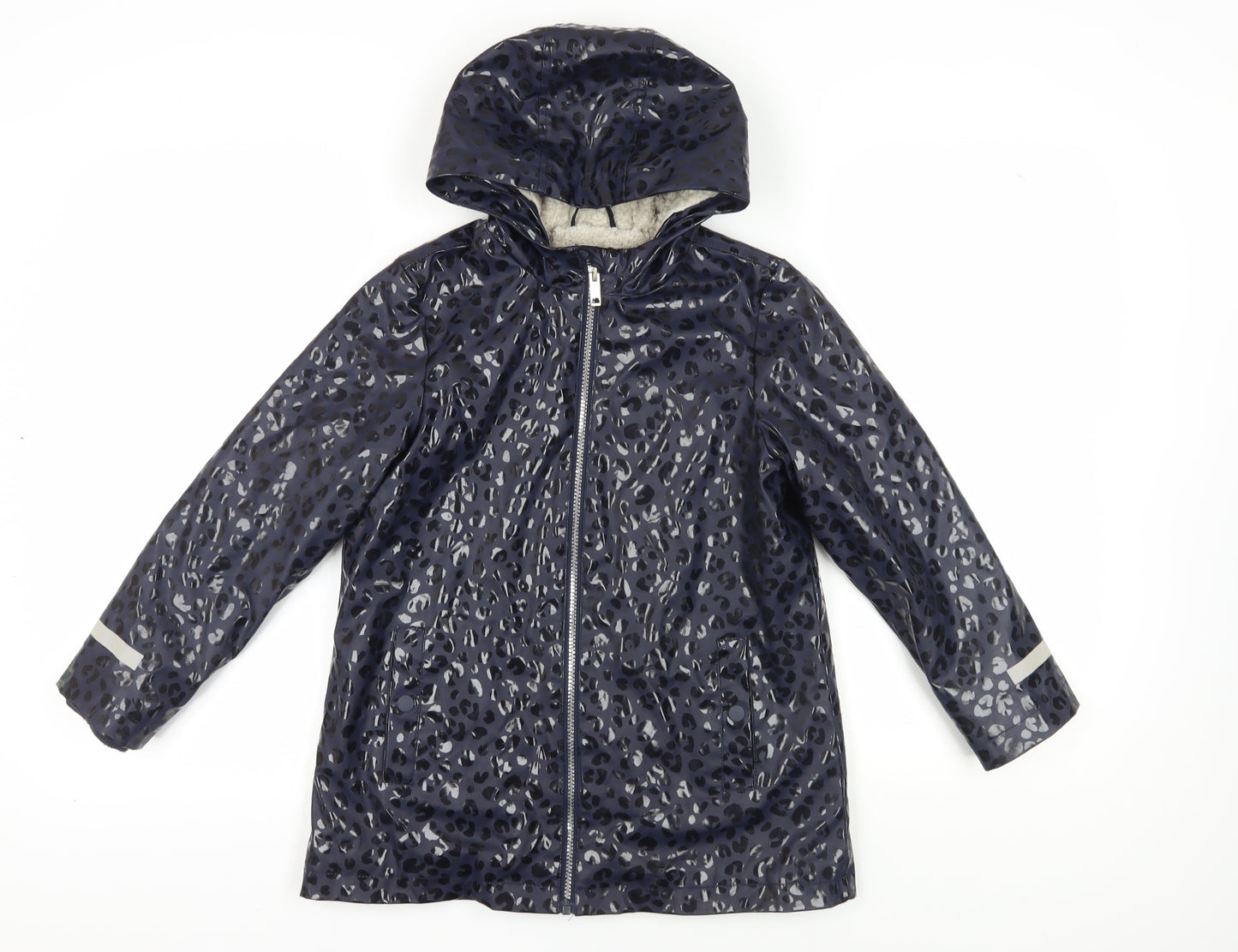 Marks and Spencer Girls Blue Rain Coat 9-10Y Waterproof