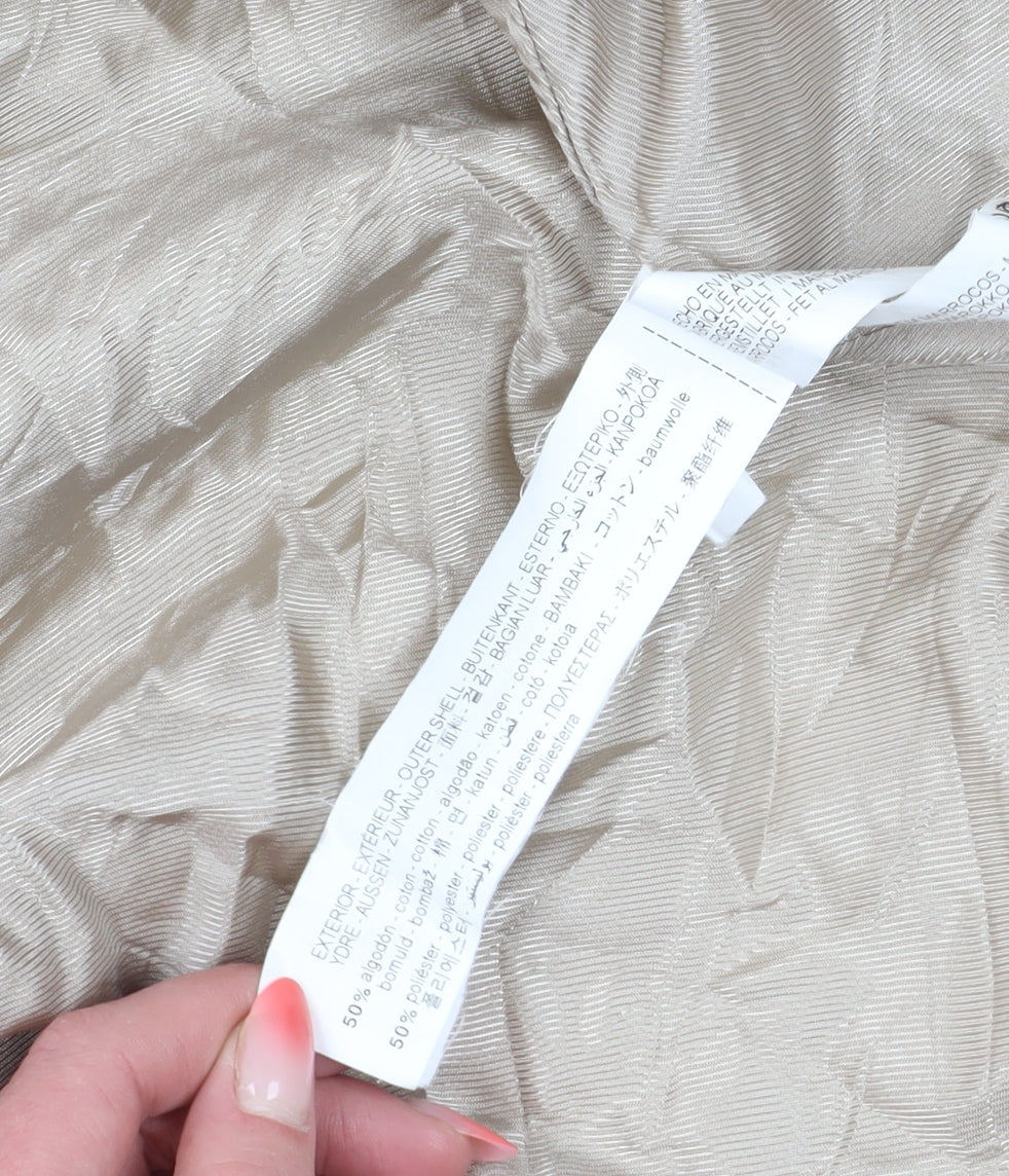 Zara Women Beige Pea Coat Button Mid-Length Elegant S