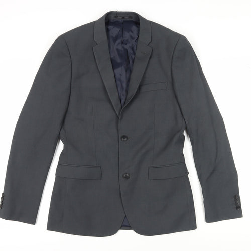 Topman Men's Black Blazer, UK 36 M, Regular Fit
