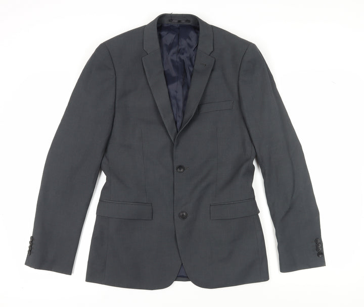 Topman Men's Black Blazer, UK 36 M, Regular Fit