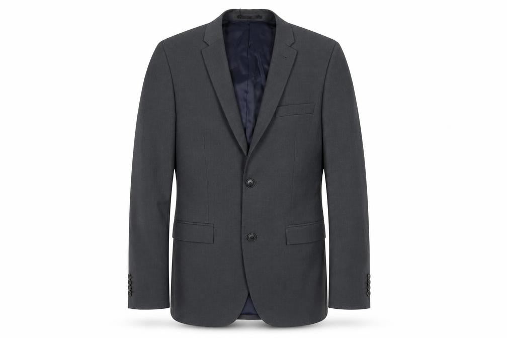 Front view of Topman Men's Black Blazer, UK 36 M, Regular Fit