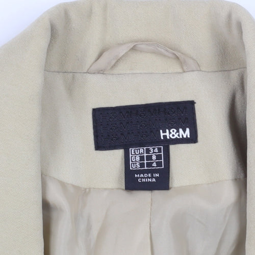 H&M Women's Beige Blazer - Size 8, Business Chic