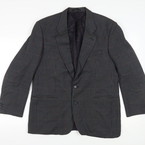 St Michael Men's Blue Check Blazer Jacket, Size 42R, Wool