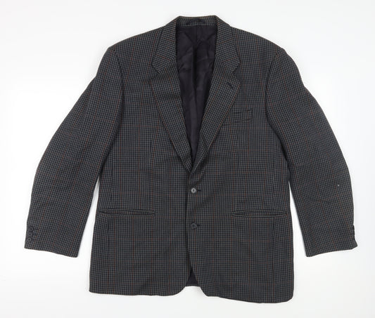 St Michael Men's Blue Check Blazer Jacket, Size 42R, Wool